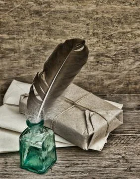 Pile parcel wrapped Stock Photos