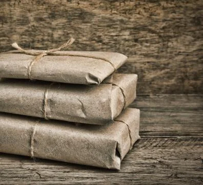 Pile parcel wrapped 写真素材
