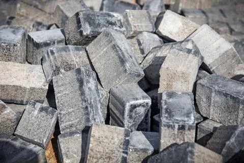 Pile of paving stone. Ready for construction 스톡 사진