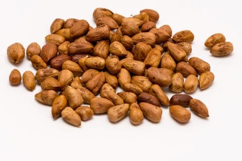 Pile of pealed hazelnuts Stock Photos