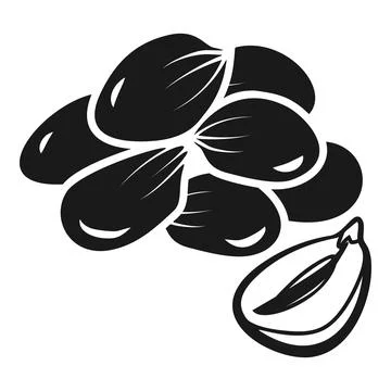 A pile of peanut icon, simple style Stock Illustration