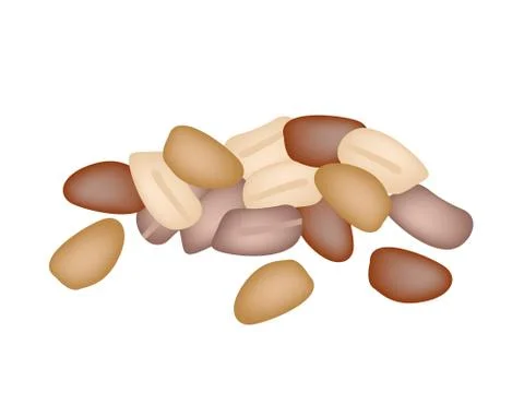 A Pile of Peanuts on White Background Stock Illustration
