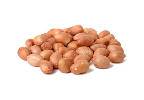 Pile of peanuts on white background Stock Photos
