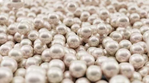 Pile of pearls. Background of the plurality of beautiful pearls. Gems, women's Stock Illustration