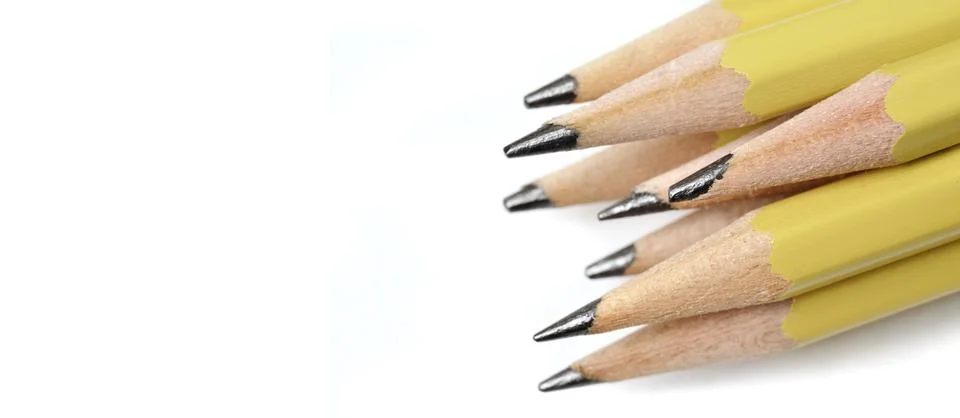 Pile of Pencils on White Background Stock Photos