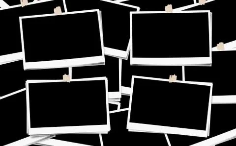 Pile of photo frames, with blank empty for copy space Stock Photos