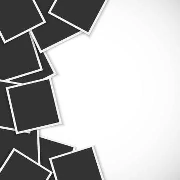Pile of photo frames on white background Stock Illustration