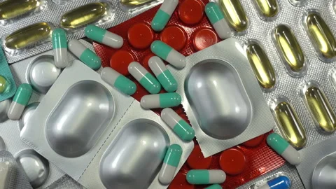 A pile of pills close-up Stock Footage 140758200