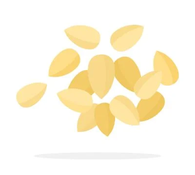 Pile of pine nuts flat isolated Stock Illustration