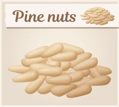 Pile of pine nuts without shells vector icon Stock Illustration