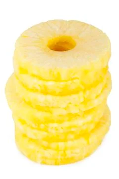 Pile of pineapple slices Stock Photos