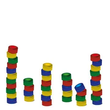 Pile of plastic pet bottle caps 스톡 일러스트