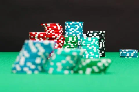 Pile of playing chips Foto stock