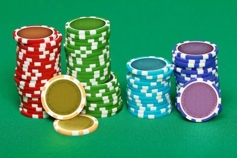 Pile of playing chips Stock Photos