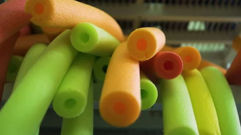 A pile of pool noodles Stock Footage 130257426