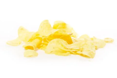 Pile of potato chips Stock Photos