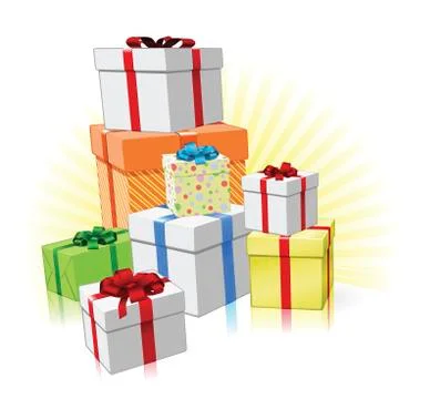 Pile of presents concept Illustrazione stock