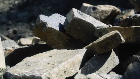 Pile of Quarry Stone Blocks Video stock 336719610