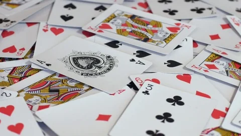 PIle of random poker cards Stock Footage 70376649