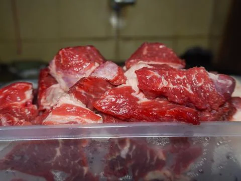 A pile of raw beef Stock Photos
