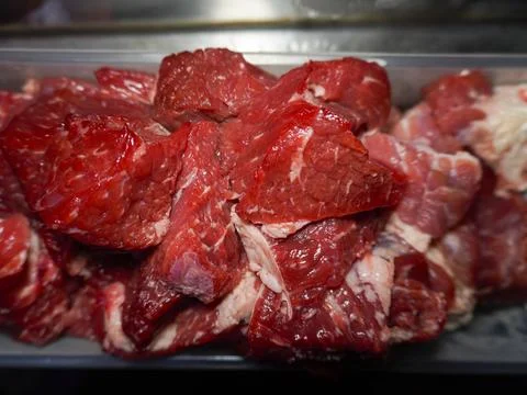 A pile of raw beef Stock Photos