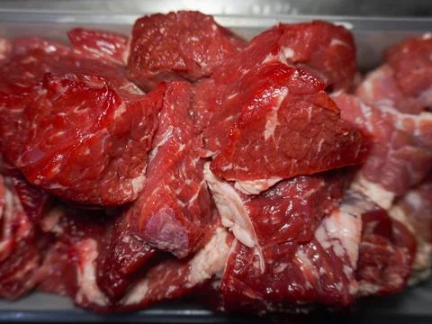 A pile of raw beef Stock Photos