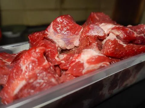 A pile of raw beef Stock Photos