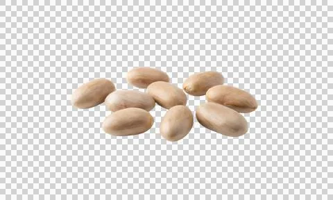 Pile of raw peanuts isolated on transparent background, snack ingredient Fotos Stock