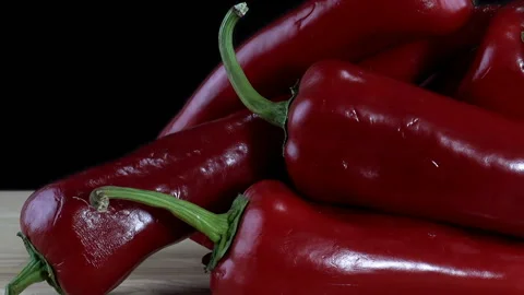 A pile of raw ripe red pepper. Stock Footage 126607111