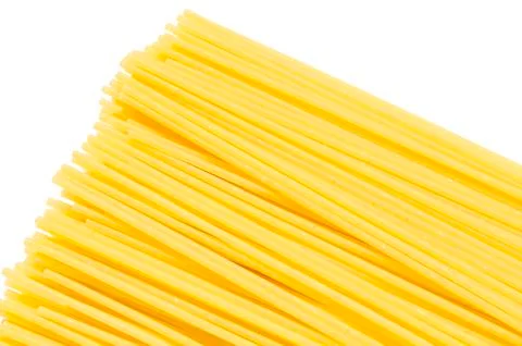 A pile of raw spaghetti end close-up Stock Photos
