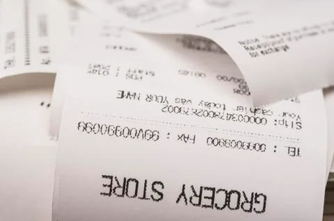Pile of receipts Stock Photos