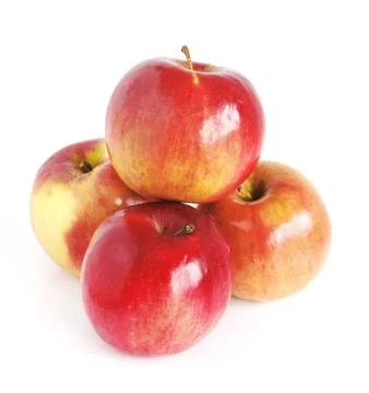 Pile red apple with white background. Stock Photos