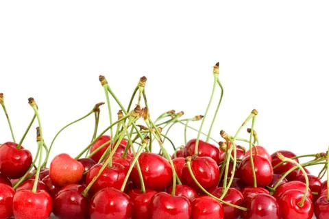 Pile of red cherries Stock Photos
