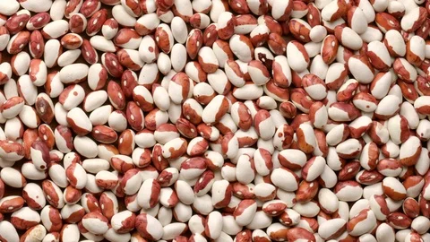 Pile of red coloured beans rotating 360 degrees Video stock 119373638