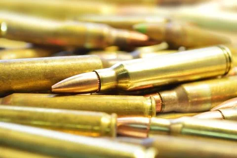 Pile of rifle bullets Stock Photos