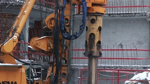 Pile rig machine at construction site. Stock Footage 71532523