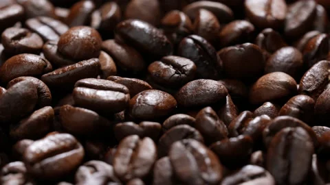 Pile of roasted coffee beans. Video stock 177528732