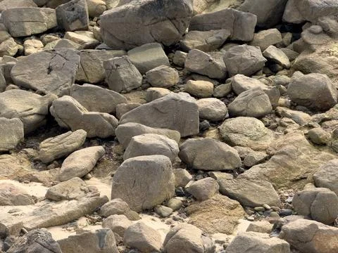 Pile of rocks on the ground, background Foto stock