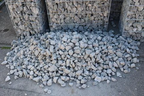 A pile of rocks is sitting on the ground Stock Photos