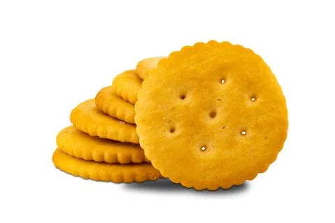 Pile of round crackers Stock Photos
