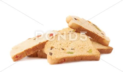 Pile of rusks isolated over the white background Stock Photos