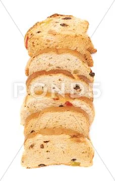 Pile of rusks isolated over the white background Stock Photos