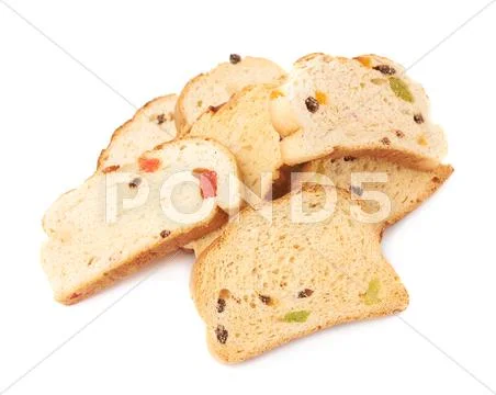 Pile of rusks isolated over the white background Stock Photos