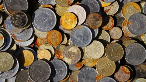 Pile of rusty coins background 動画素材 137830236