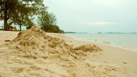 Pile of sand on the beach Stock Footage 72824087
