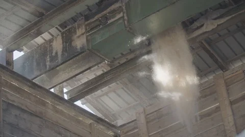 Pile of sawdust falling down Video stock 92318140