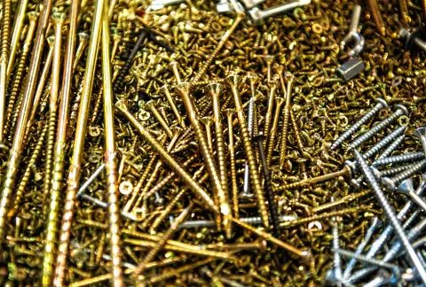 Pile of screws Stock Photos