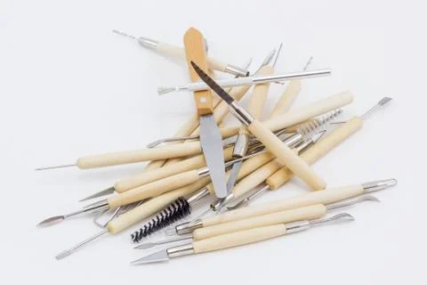 A pile of sculpture tools. Stock Photos