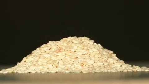 Pile of sesame on a rotating table Stock Footage 72840018