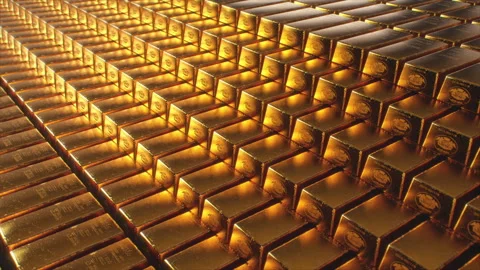 Pile of Shining Gold Bars Video stock 163876147